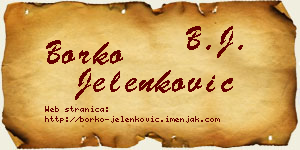 Borko Jelenković vizit kartica